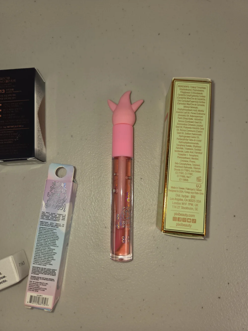 7 Piece Lip Bundle 3 Red Bombs Pixi Lip Balm Patrick Lip Gloss TIGI Lipstick